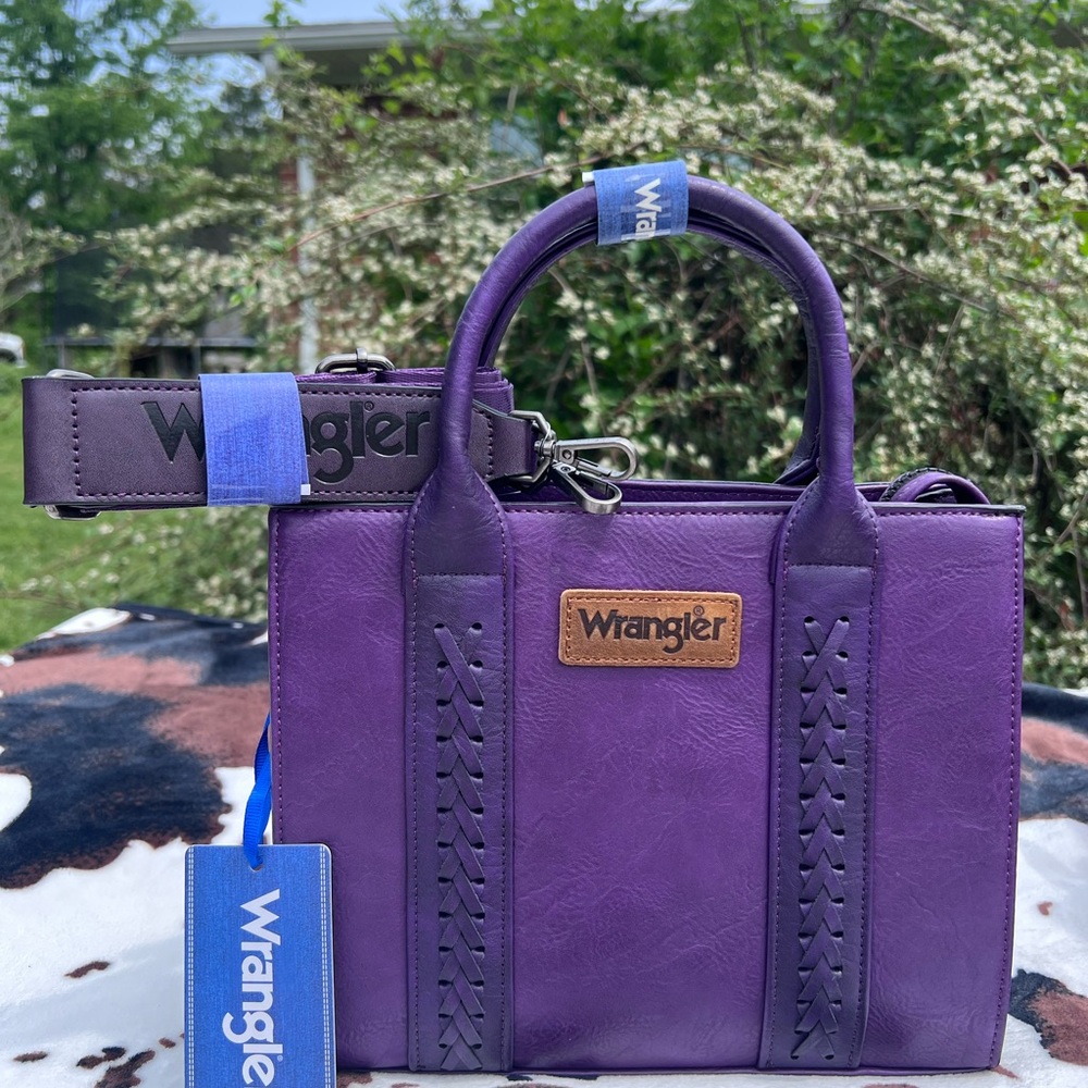 Wrangler Purple Tote with Crossbody Strap